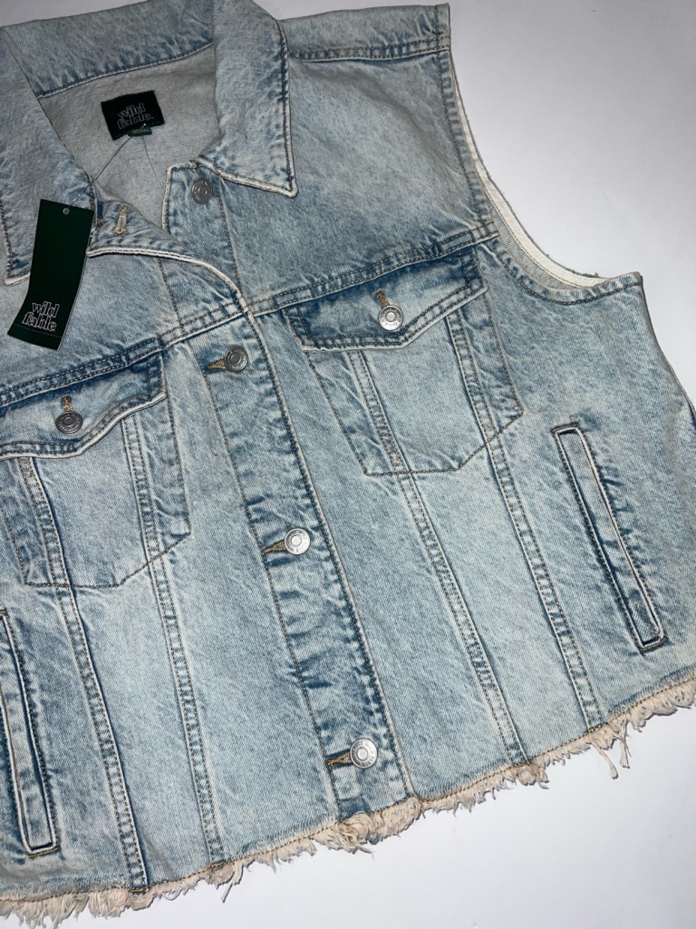 Wild Fable Light Blue Denim Vest size M - Picture 5 of 8
